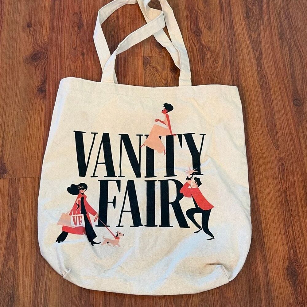 Vintage vanity, fair canvas, tote bag, medium
